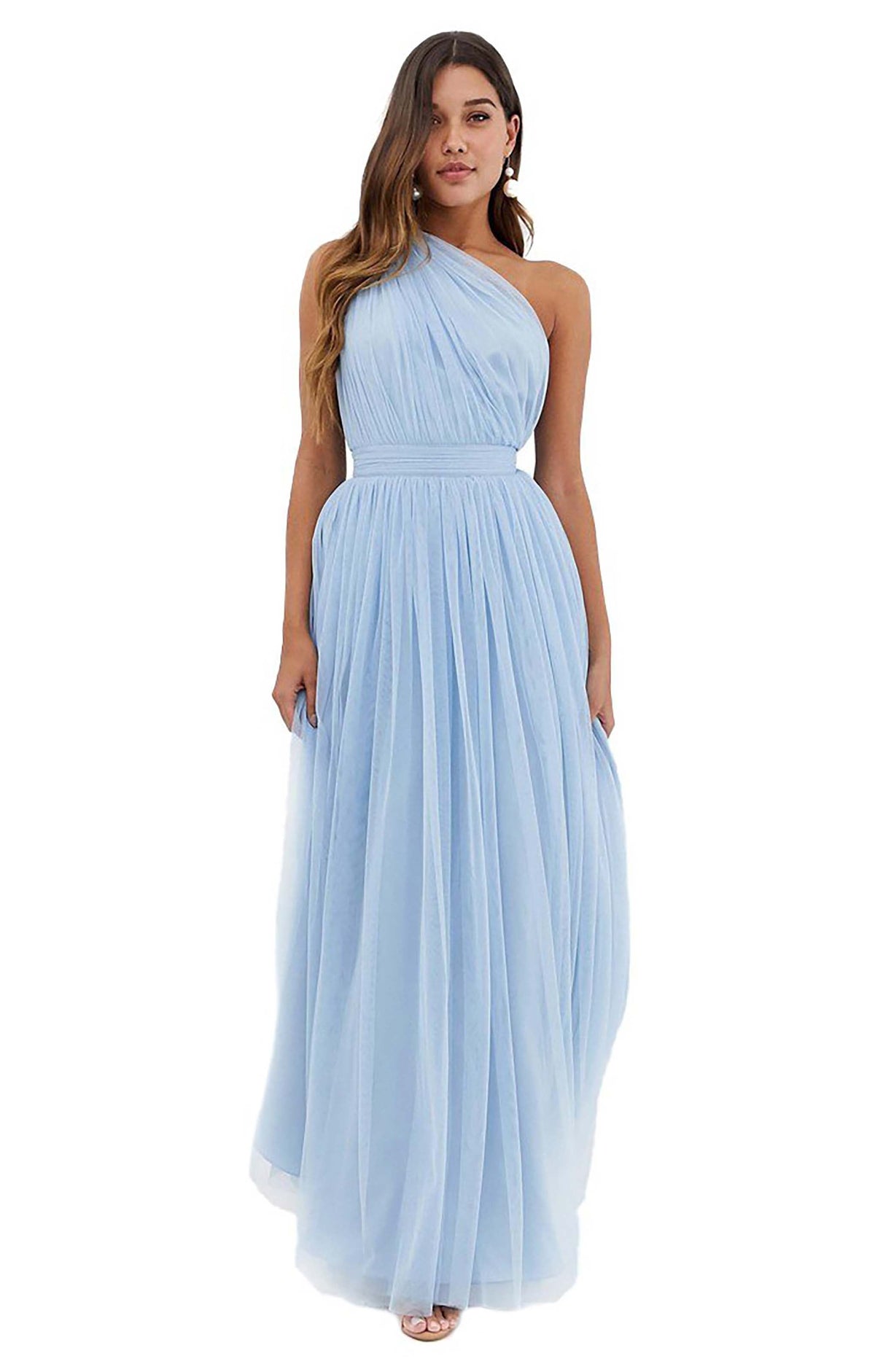 ASOS One Shoulder Tulle Maxi Dress