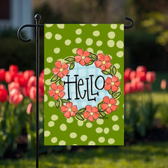 Green Coral Floral Garden Flag - Baxter & Me