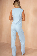 Jo Sky Blue Tailored Straight Leg Trousers