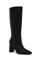 Aurora Black Suedette Knee High Boots