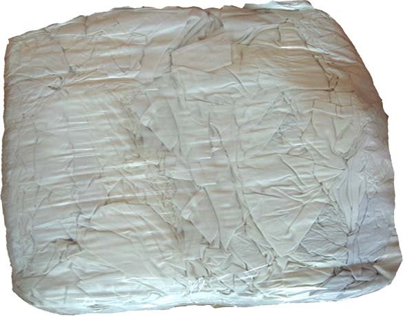 White 100% Cotton T-Shirt Rags - 10kg Bag