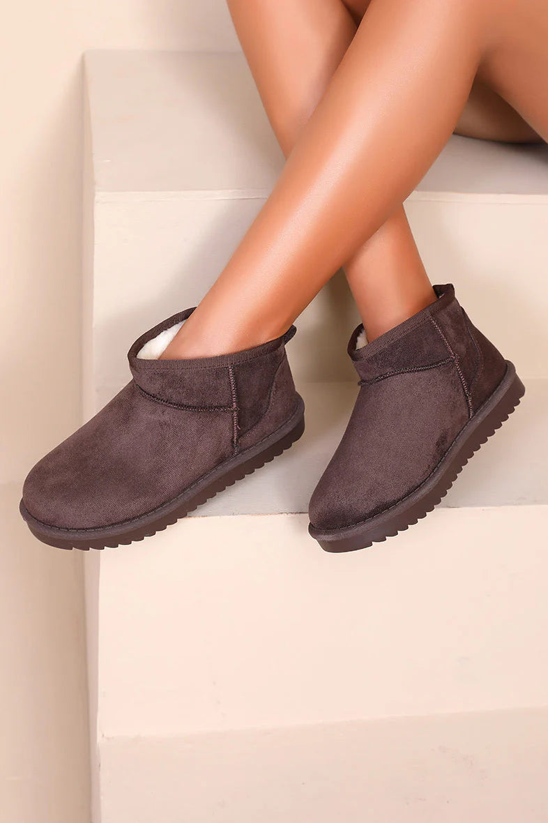 Addison Chocolate Suedette Mules