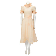 Zimmermann Cream Luminosity Liftoff Flower Midi Dress OP