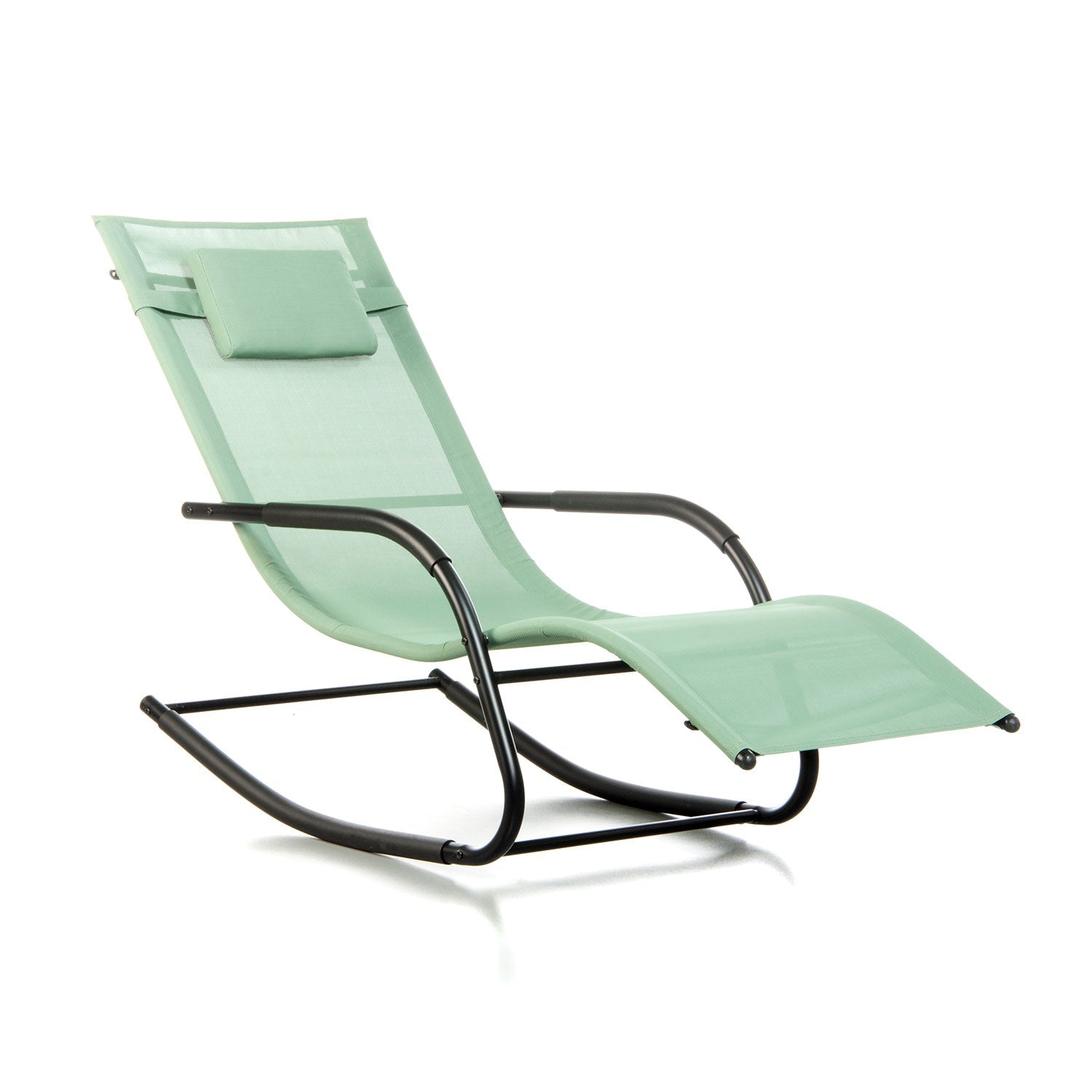 Sedia Sdraio a Dondolo da Giardino Rocking Sky 147,5x62x89 cm in Textilene Verde