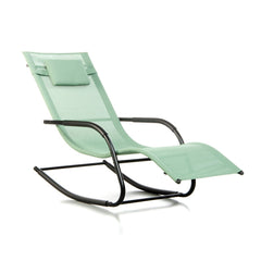 Sedia Sdraio a Dondolo da Giardino Rocking Sky 147,5x62x89 cm in Textilene Verde