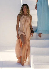 Grecian Margarita Backless Maxi Dress in Clay-Jen's Pirate Booty-OutDazl