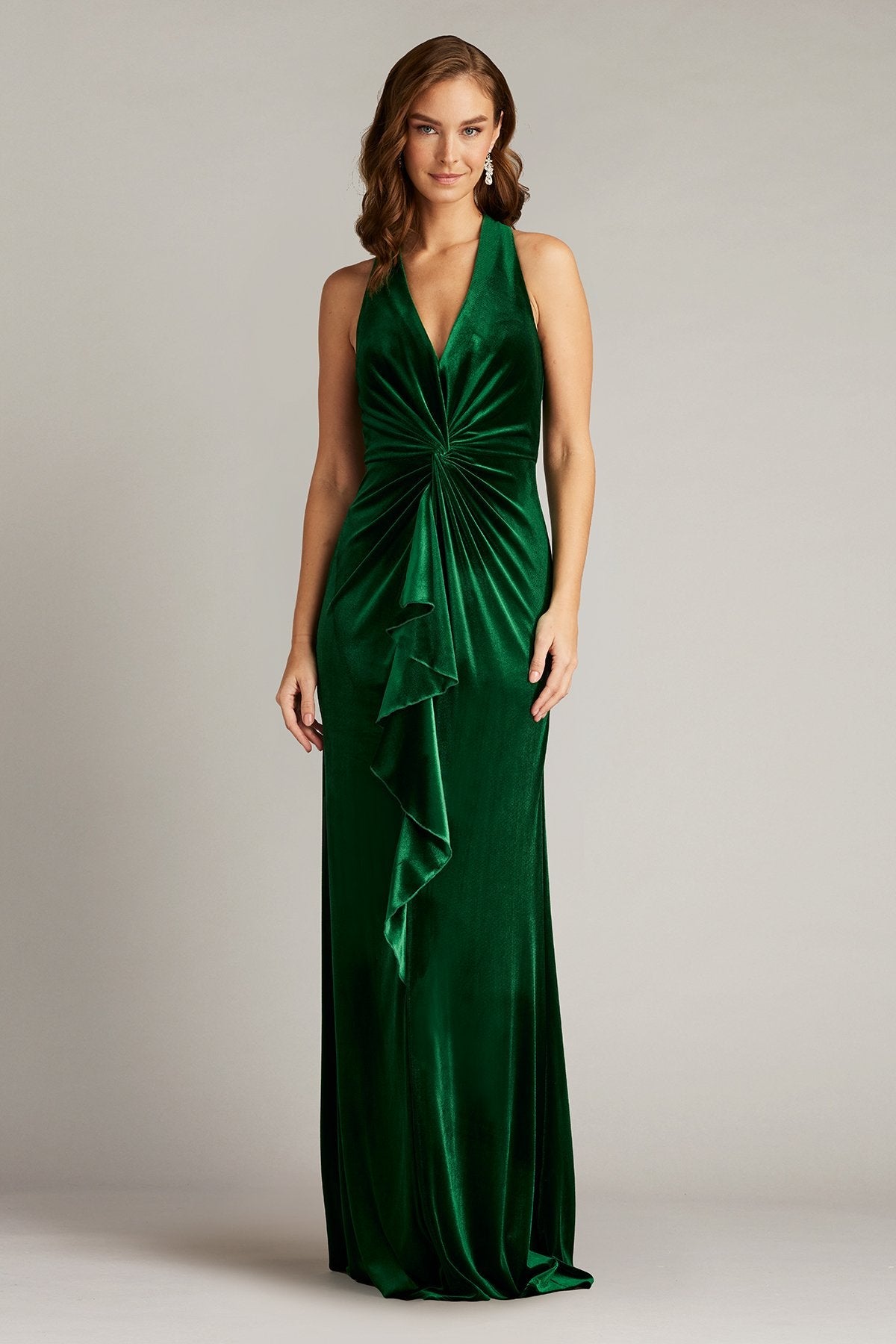 Cider Twist-Drape Velvet Gown