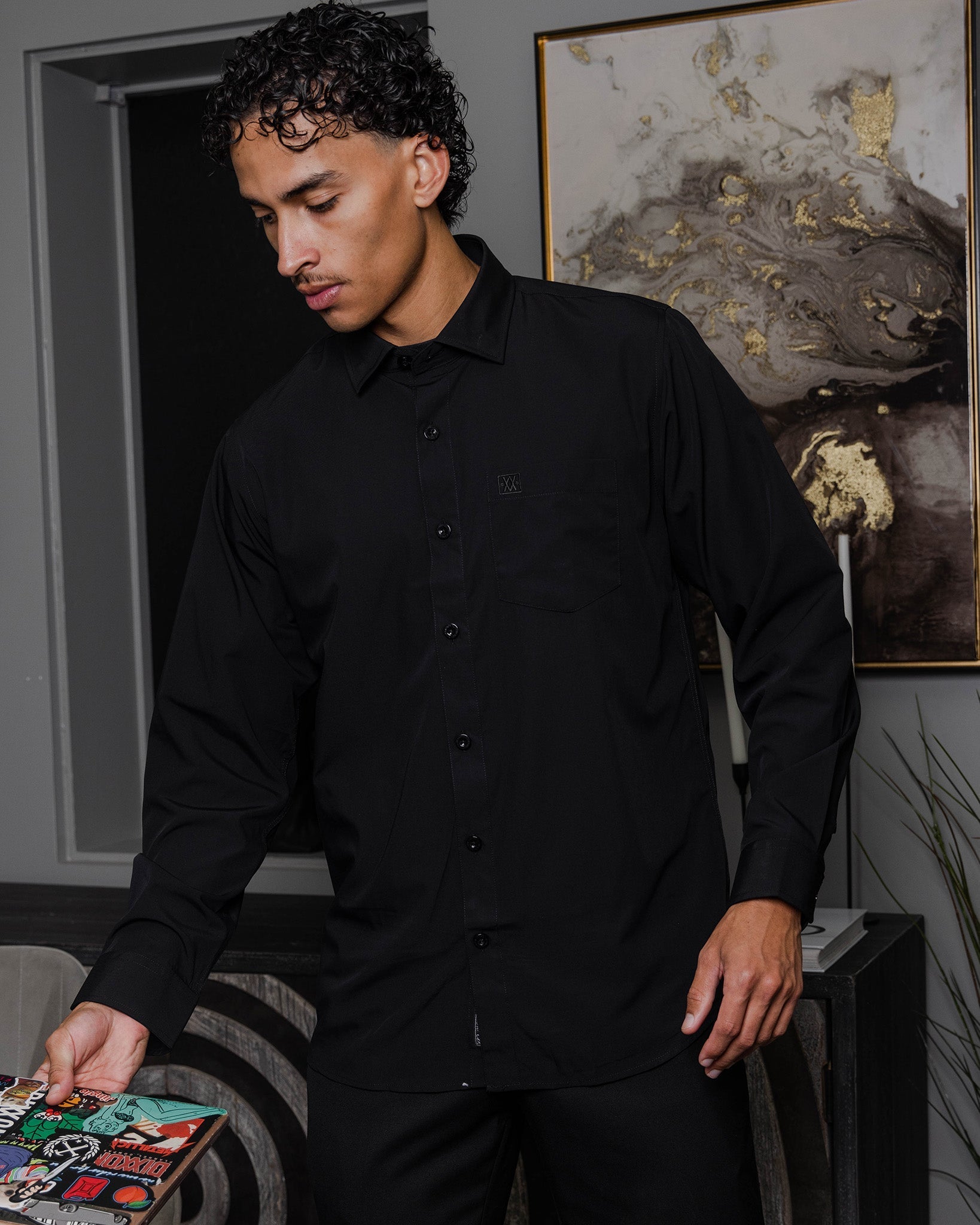 Bamboo Long Sleeve Dress Shirt 2.0 - Black - Dixxon Flannel Co.
