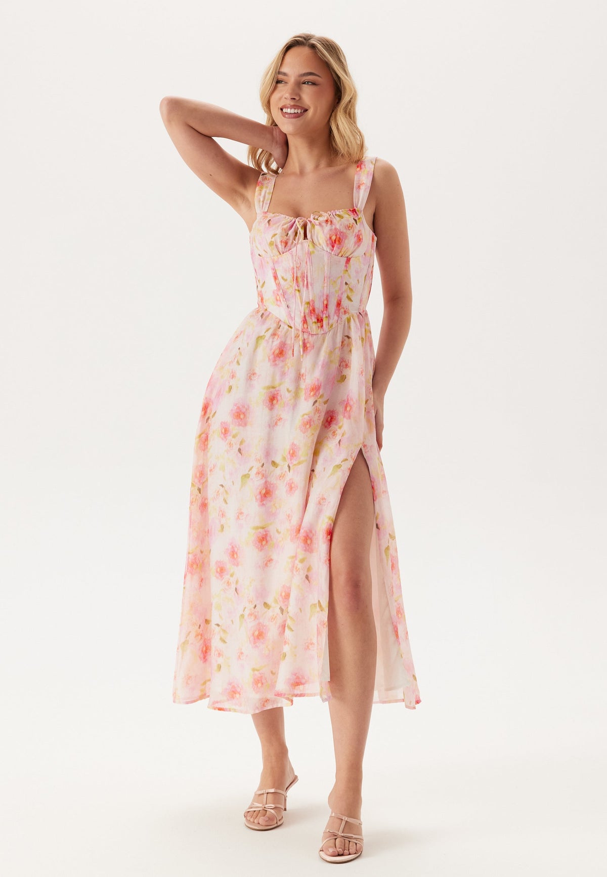 Esra Printed Midi Dress