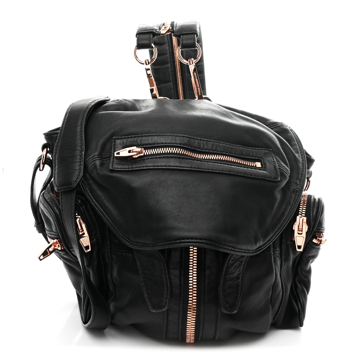 Lambskin Marti Backpack Washed Black Rose Gold Hardware