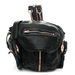 Lambskin Marti Backpack Washed Black Rose Gold Hardware