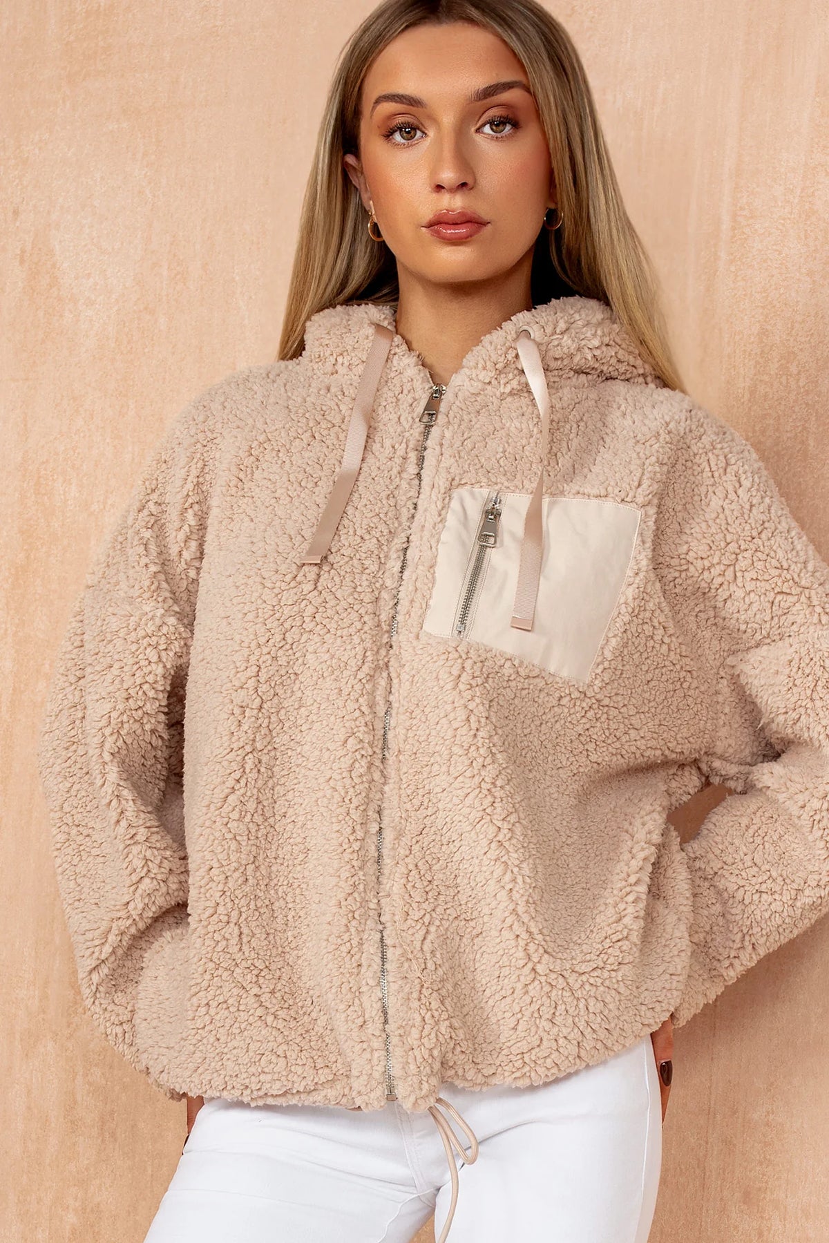 Polly Oatmeal Teddy Jacket