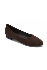 Macie Chocolate Suedette Flat Shoe