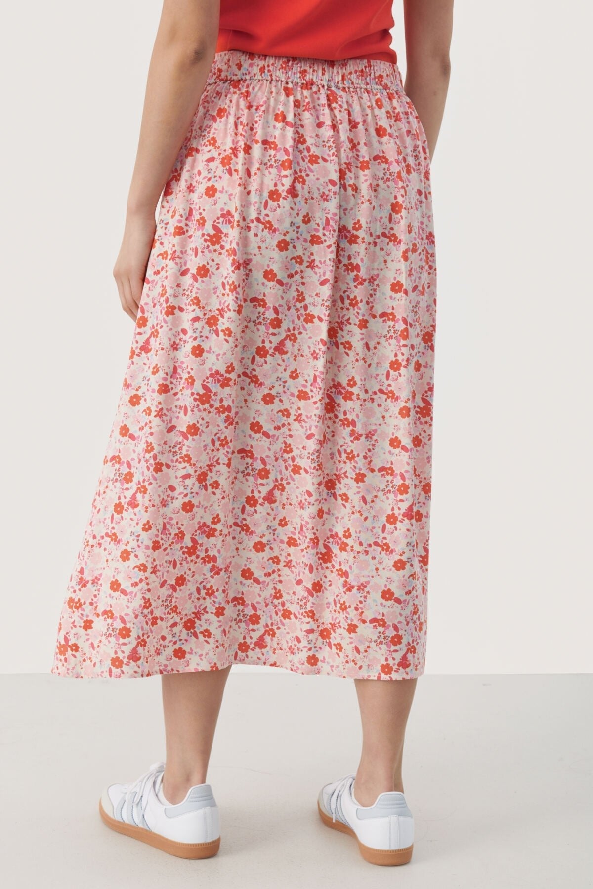 Biserapw Skirt Mandarin Red Mini Flower | Skjørt | Smuk - Dameklær på nett