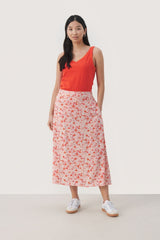 Biserapw Skirt Mandarin Red Mini Flower | Skjørt | Smuk - Dameklær på nett