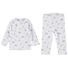Two Piece Set - Moon And Stars Blue