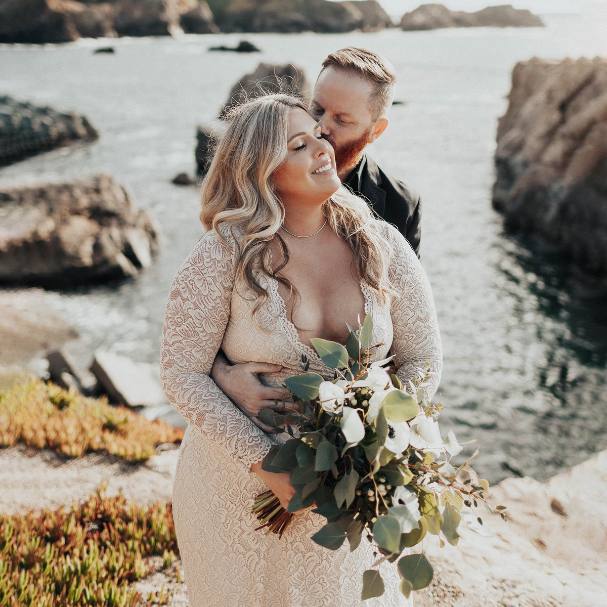 Bestseller Champagne Wrap lace wedding dress #1274 Maxi XXS-XS Blushfashion