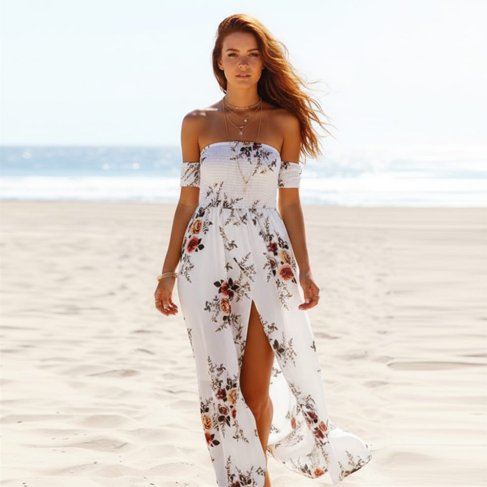 Boho Beach Hut Dresses, Sundresses, Beach Dresses, Summer Dresses, Maxi Dresses Long Summer Sundress White / XS