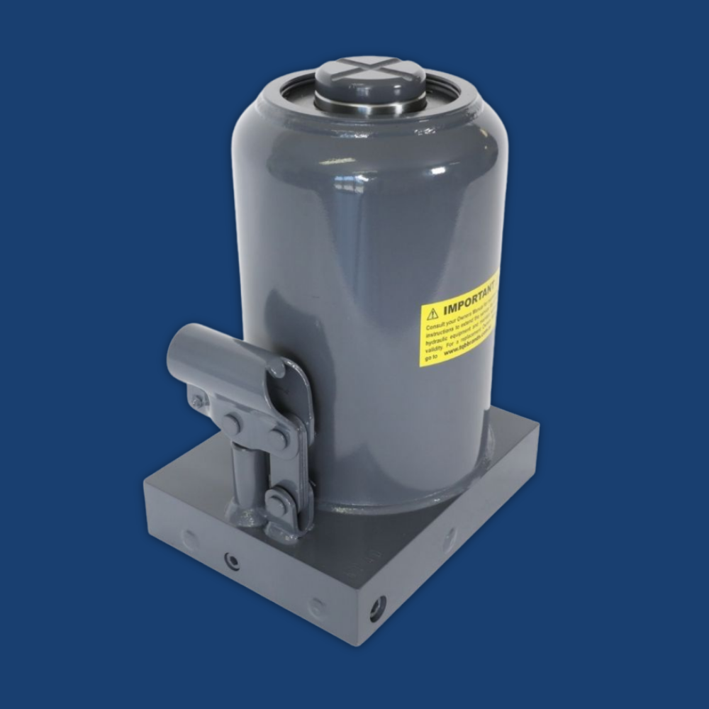 Side view of Borum Industrial Hydraulic Bottle Jack - 50 Tonne Capacity