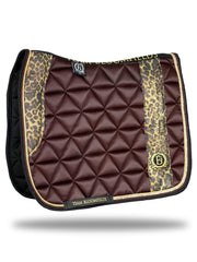 Saddle Pad - Brown & Leopard Print Dressage