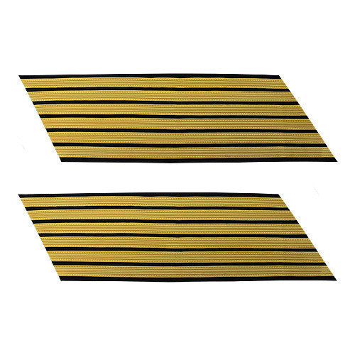 Army Service Stripe: Gold Embroidered on Blue - female, set of 6