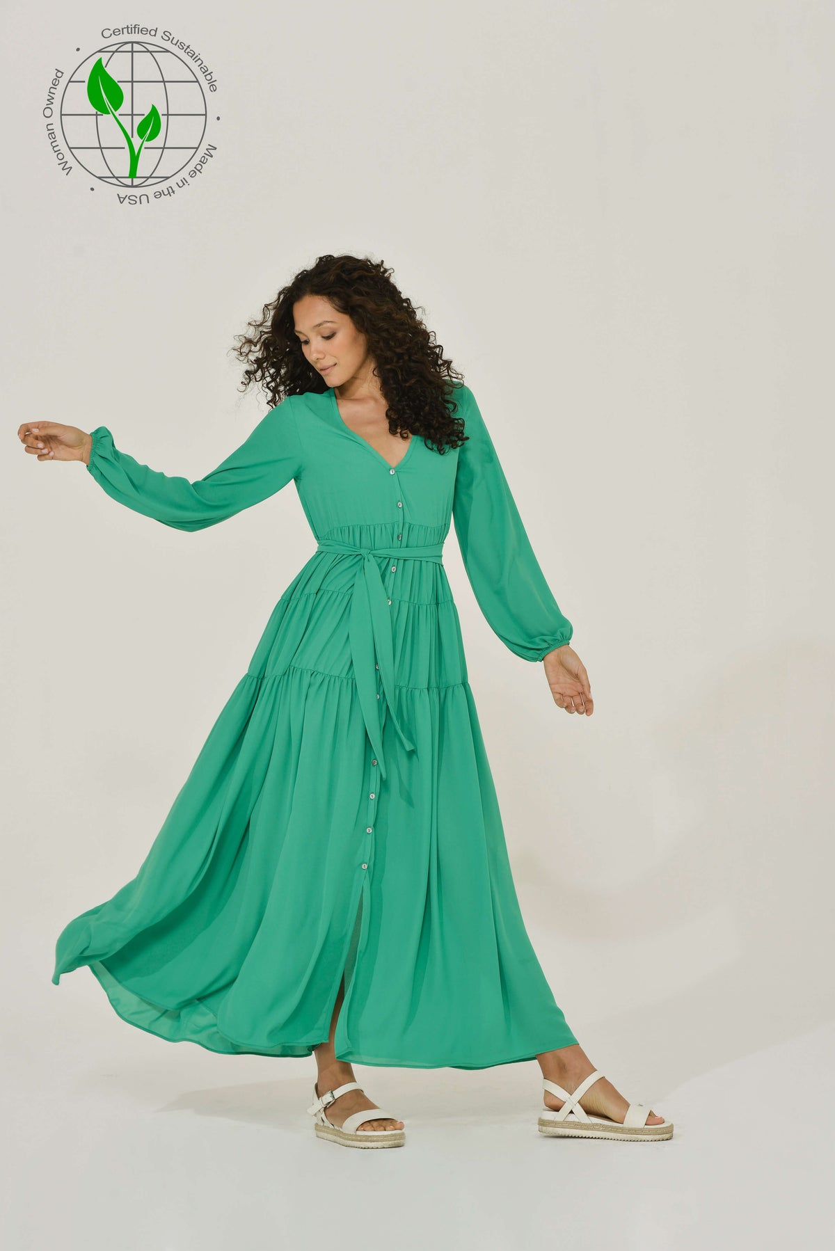 button-up-maxi-wrap-dress-green-sustainable-womens-clothing-Intention