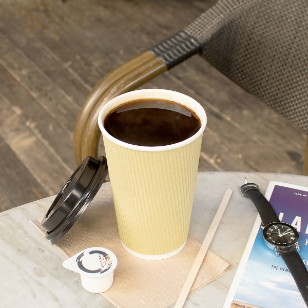 Kraft Karat 16oz Ripple Paper Hot Cups