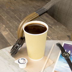 Kraft Karat 16oz Ripple Paper Hot Cups