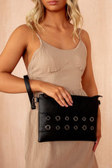 Dora Black Faux Leather Crossbody Bag