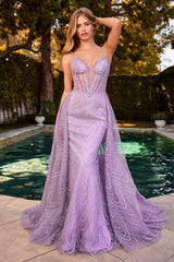 Glitter Printed Fitted Dress LaDivine C167