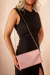 Pamela Blush Suedette Detachable Chain Bag