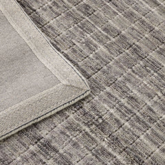 Charcoal Grid Handloom NZ Wool Rug 150x240cm
