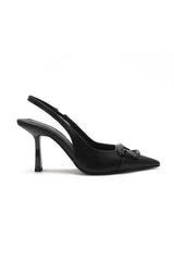 Annie Black Buckle Court Heels