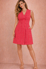 Hazel Pink Boucle Tailored Mini Dress