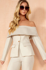 Liv Stone Bardot Blazer Top