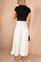 Charlotte Cream Shimmer Midi Skirt