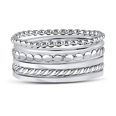 STERLING SILVER 6 BANDS STACKABLE SET RING - Atlanta Jewelers Supply
