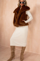 Nia Tan Faux Fur Gilet