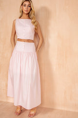 Paislee Pink Cotton Crop Top
