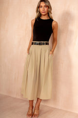 Haven Stone 2 in 1 Belted Midi Dress