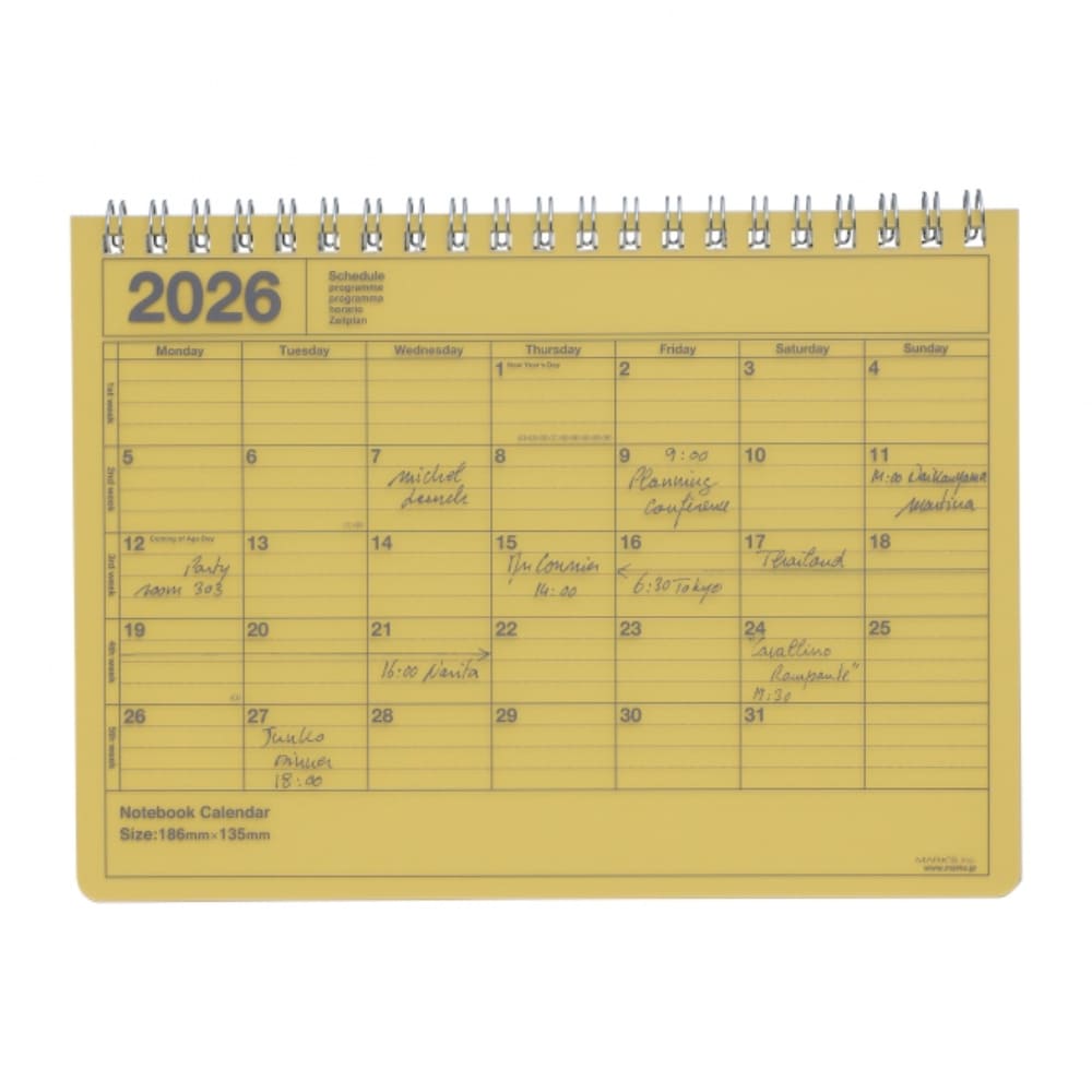 Calendrier Mensuel 2026 Jaune M - MARK'S
