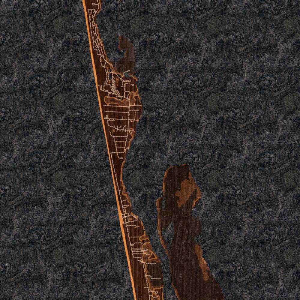 Captiva Island Florida Map Print in Ember Style Zoomed In Close Up Showing Details