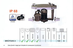 Planus - Broysan 4 Trituratore Wc 230 V Bianco Cassetta Trituratrice Con 7 Attacchi E Tappi Di Chiusura