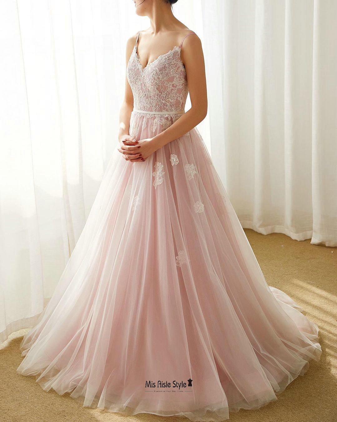 blush wedding dress