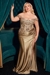 La Divine CDS537C Curves Off the Shoulder Evening Dress