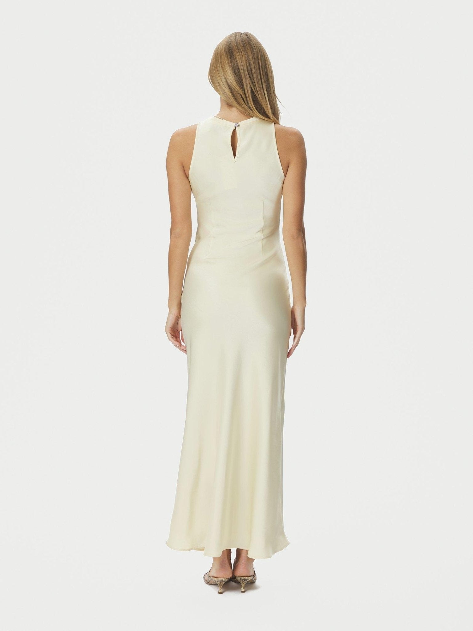 Celinie Heavy Sateen Dress Light Yellow | Kjoler | Smuk