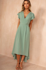 Nyla Duck Egg Belted Midi Dress