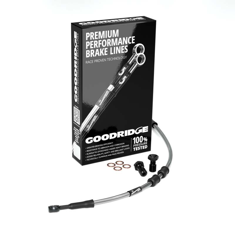 Goodridge 12-15 HD FLS (w/ABS) +4in Front Brake Line Kit - Clear