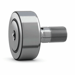 Side view of CF8UUR Cam Follower Needle Roller Bearing 8x19x32mm showing threaded end, stainless steel construction
