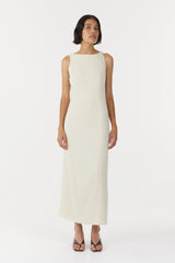 CHROME VISION OPEN BACK DRESS | CREAM